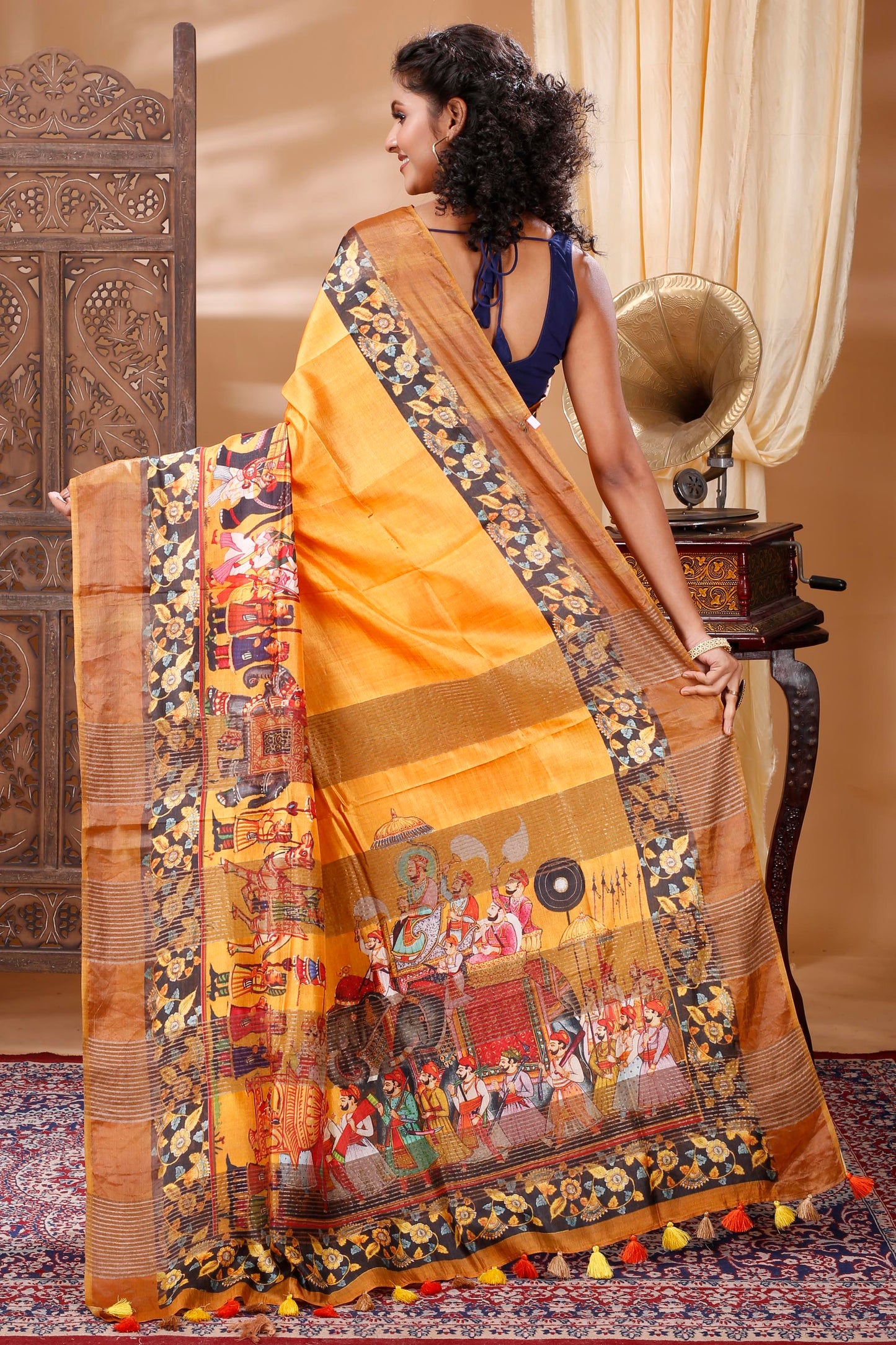 Tussar Silk kalamkari saree