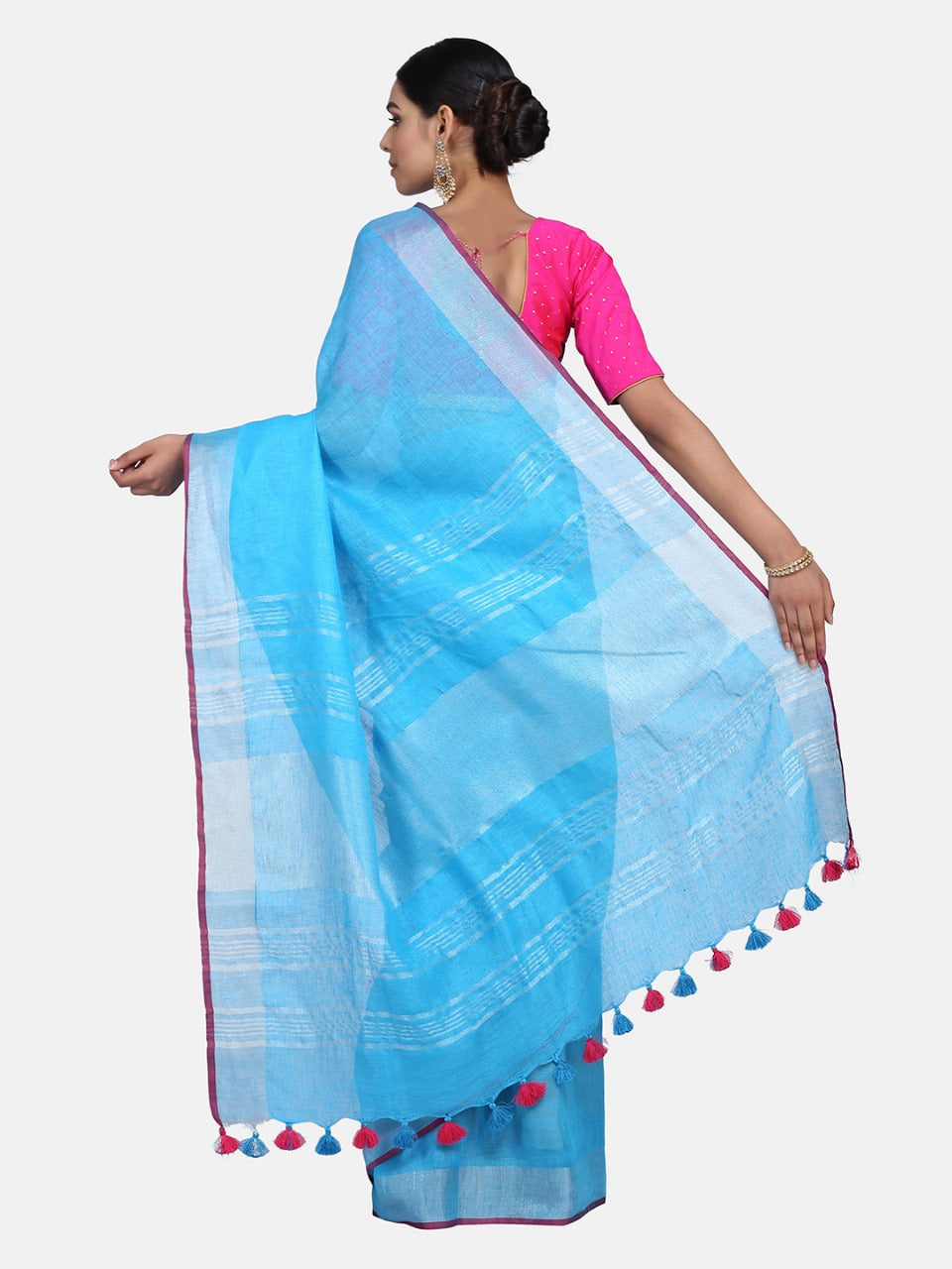 Blue Cotton Saree