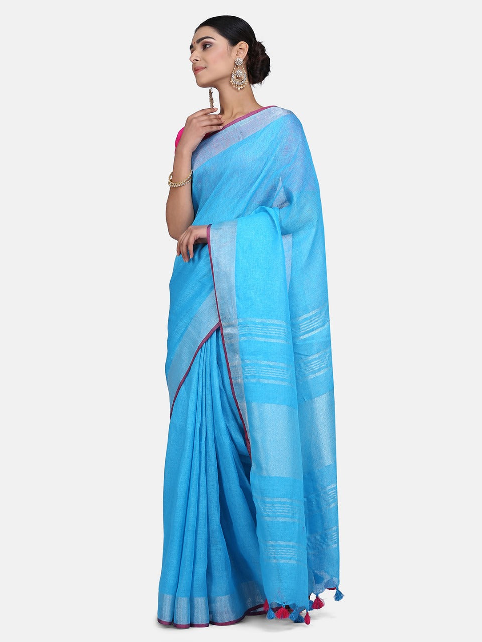 Blue Cotton Saree