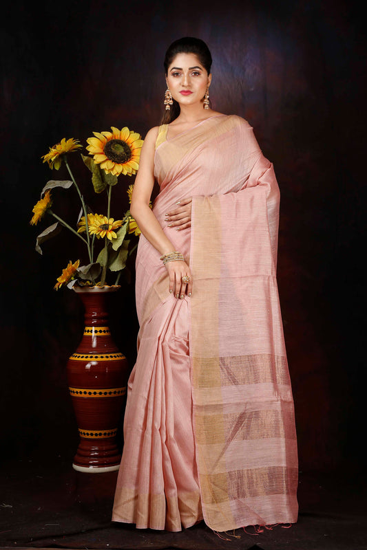 Tassar Silk Woven border saree