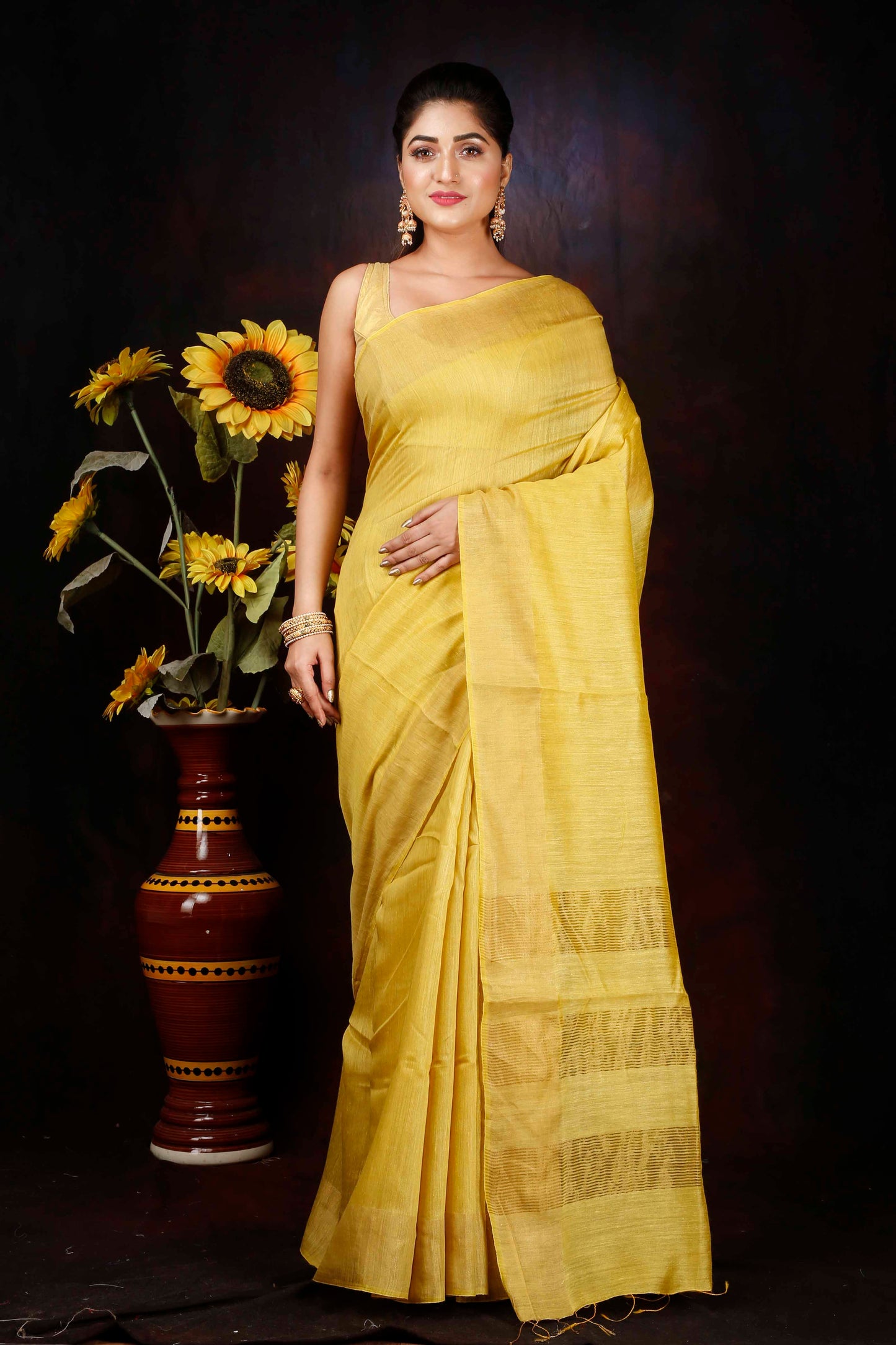 Moonga Silk zari woven border saree
