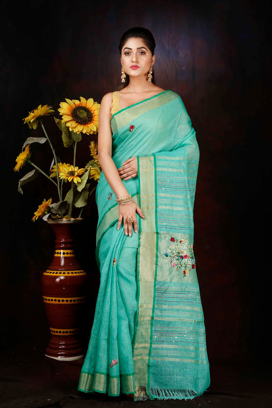 Dupion Silk zari woven border saree