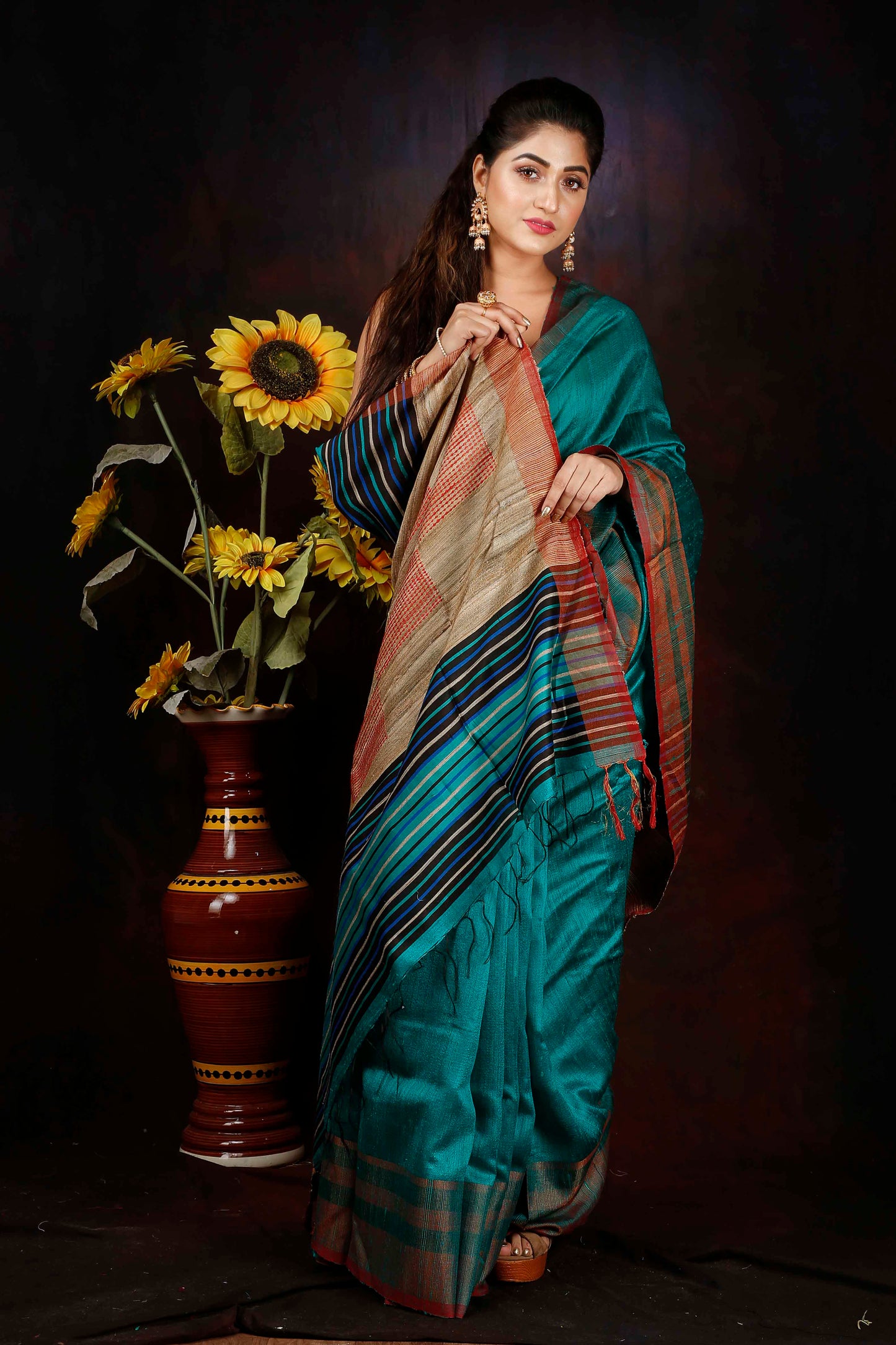 Dupion silk zari woven saree