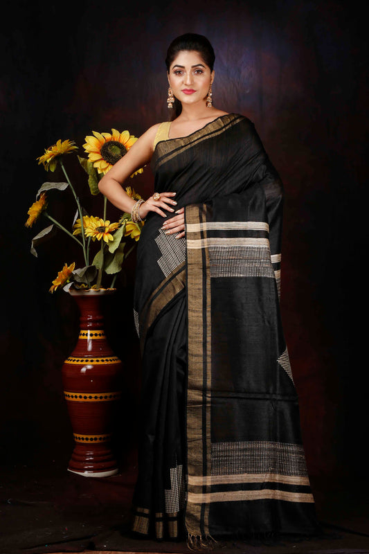 Dupion silk zari woven saree