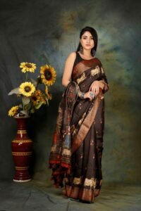 COW PICHWAI TUSSAR SILK SAREE WITH SILKMARK CERTIFIED