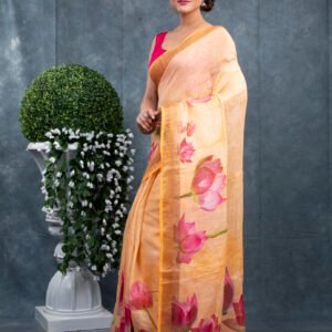 LINEN DIGITAL PRINT SAREE