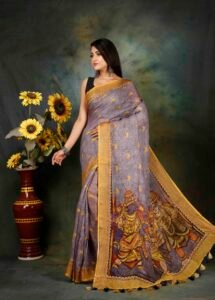premium quality linen saree