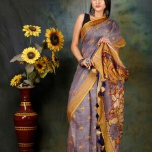 LINEN DIGITAL PRINT SAREE