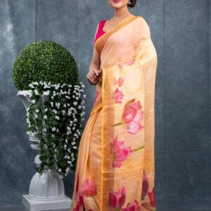 SAREE,LINEN SAREE.DIGITAL PRINT