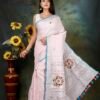 pink embroidered linen